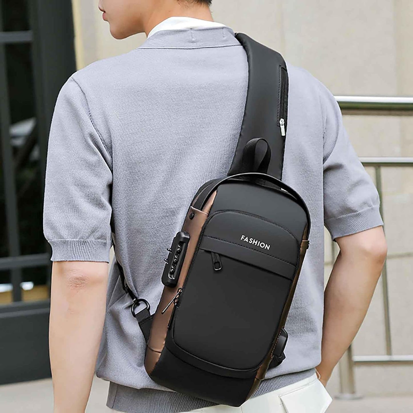 Mini Bandolera Impermeable Antirrobo con USB