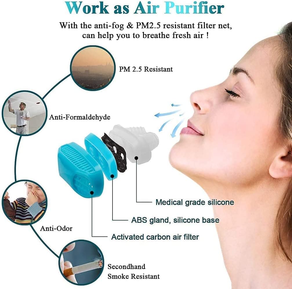 2 en 1 Clip Antironquido y Purificador de Aire Stop Snore